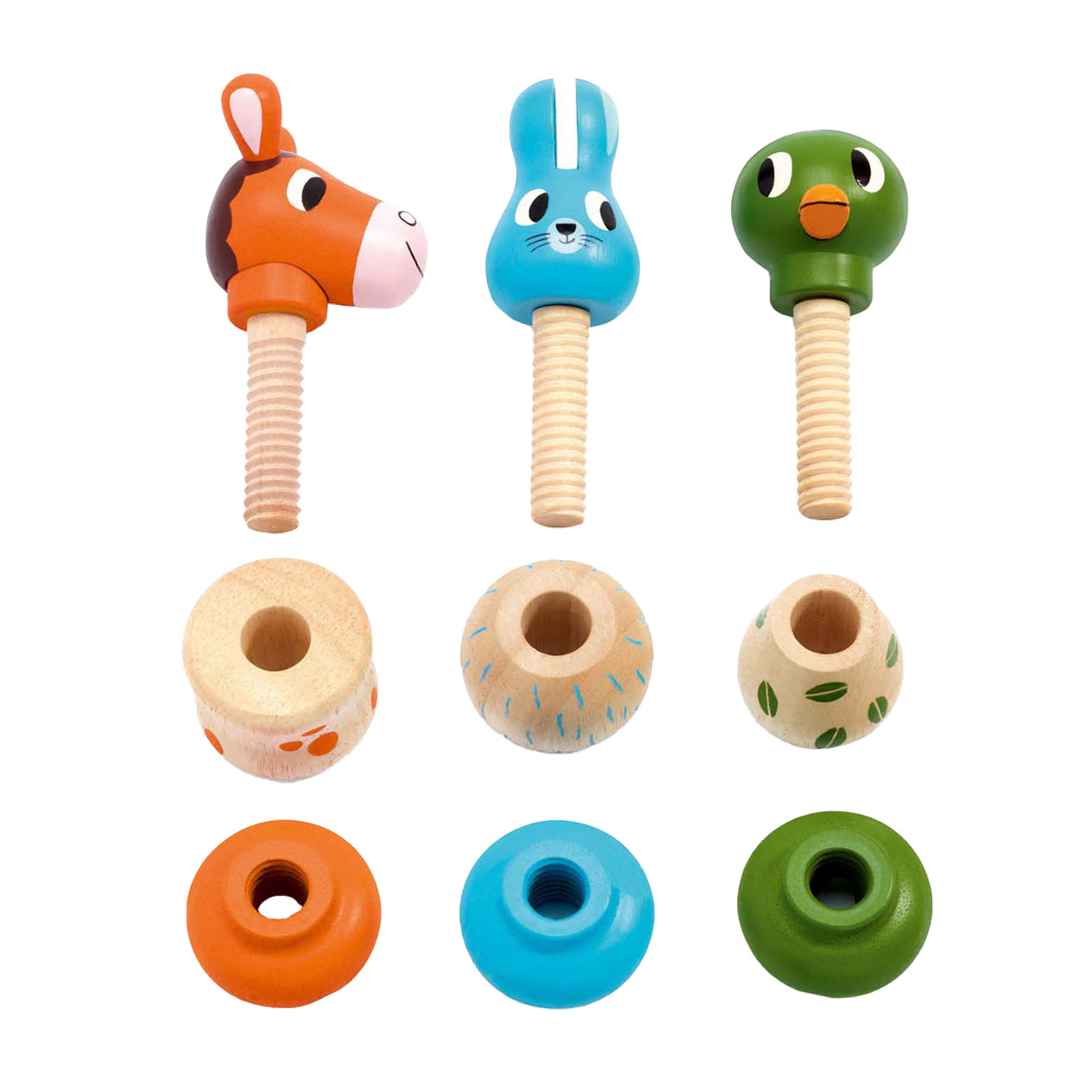 Djeco Houten Draaipuzzel Dieren - 9dlg.