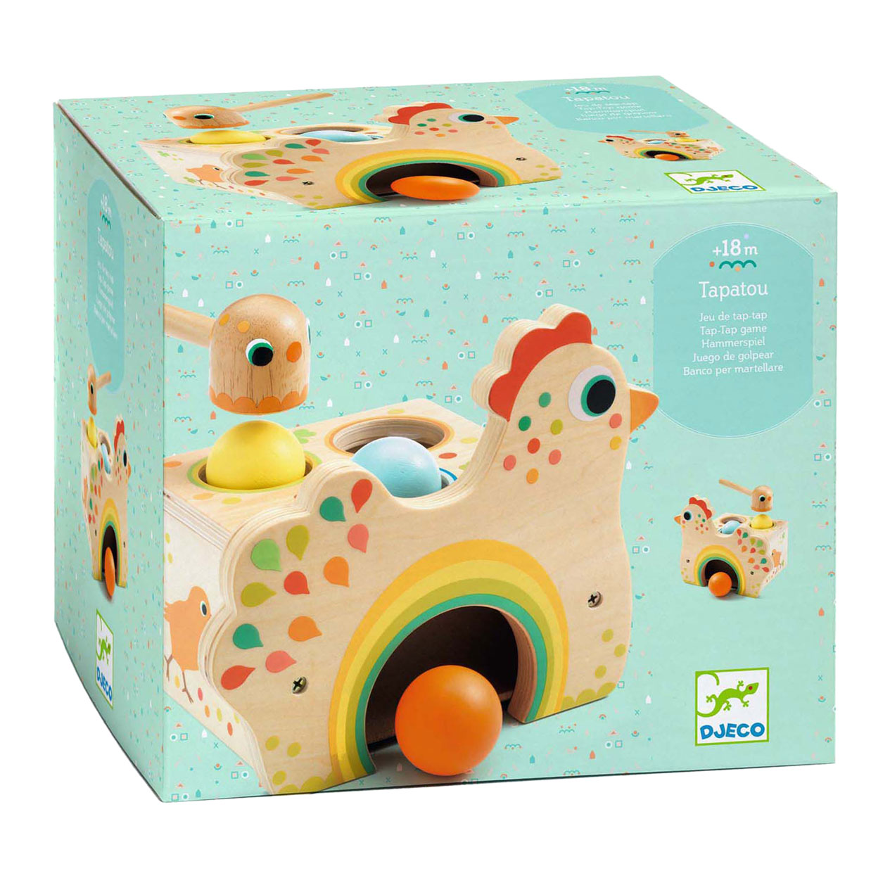 Djeco Houten Hamerspel met 3 Ballen
