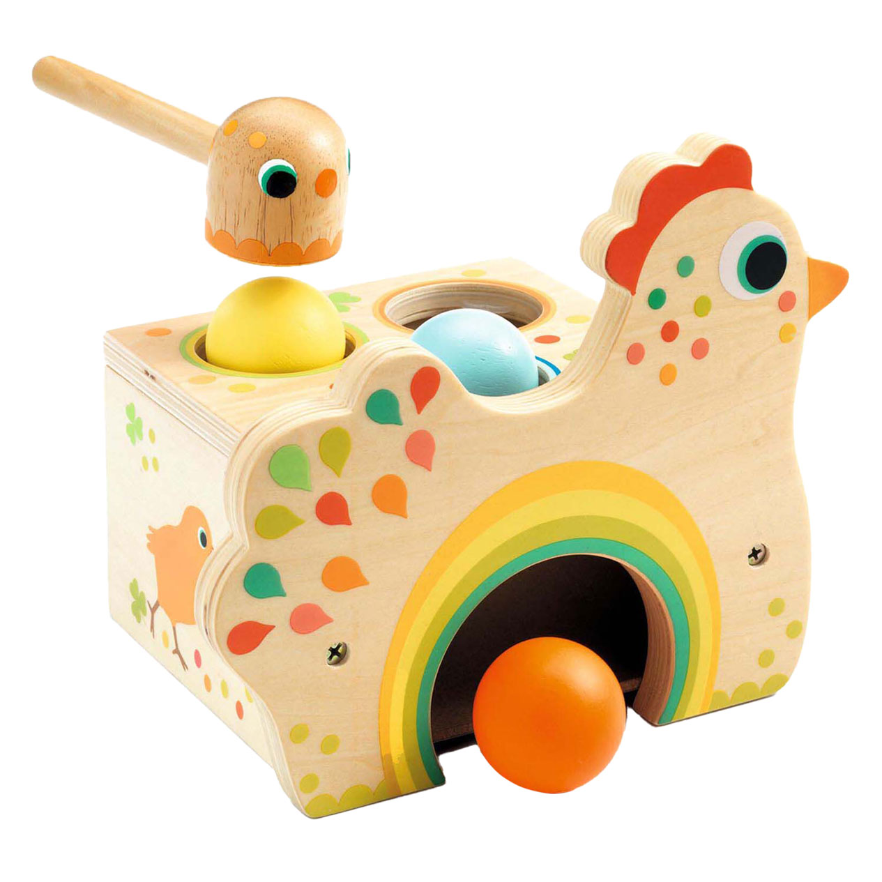 Djeco Houten Hamerspel met 3 Ballen