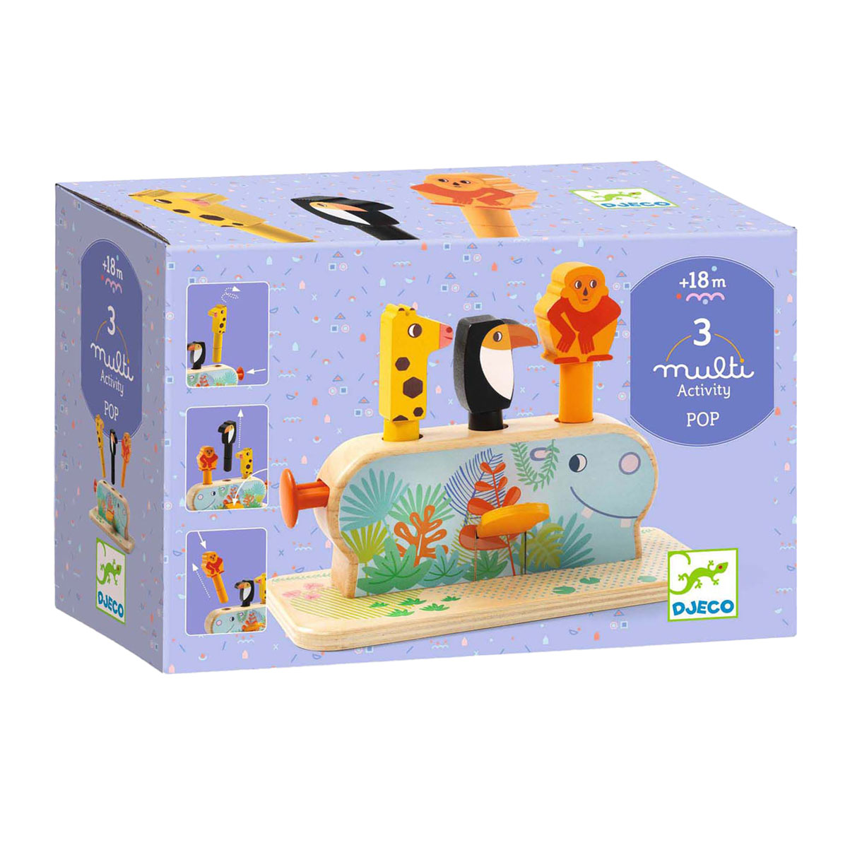 Djeco Houten Multi Pop Dieren