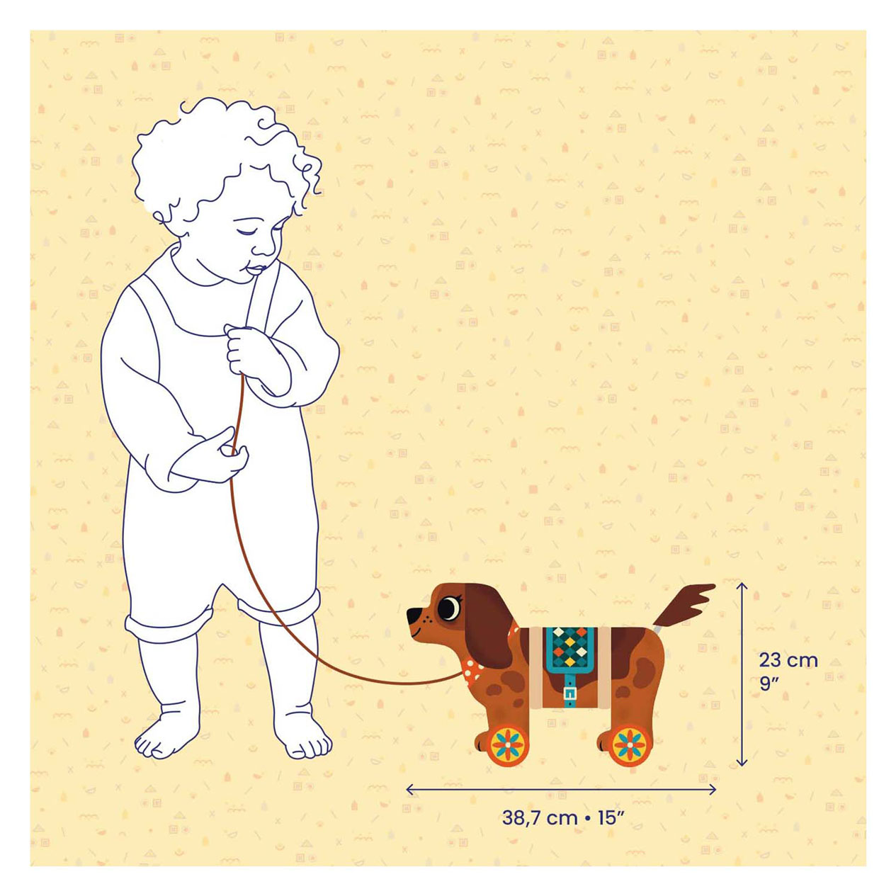 Djeco Houten Trekfiguur Nico de Hond