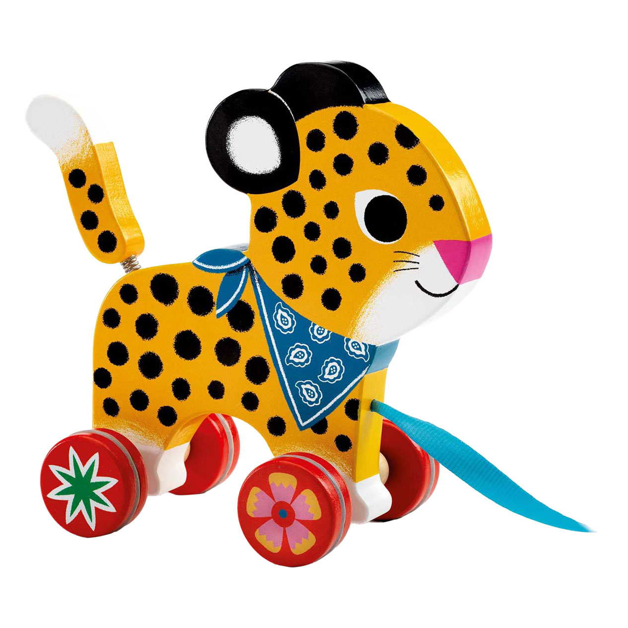Djeco Houten Trekfiguur Luipaard