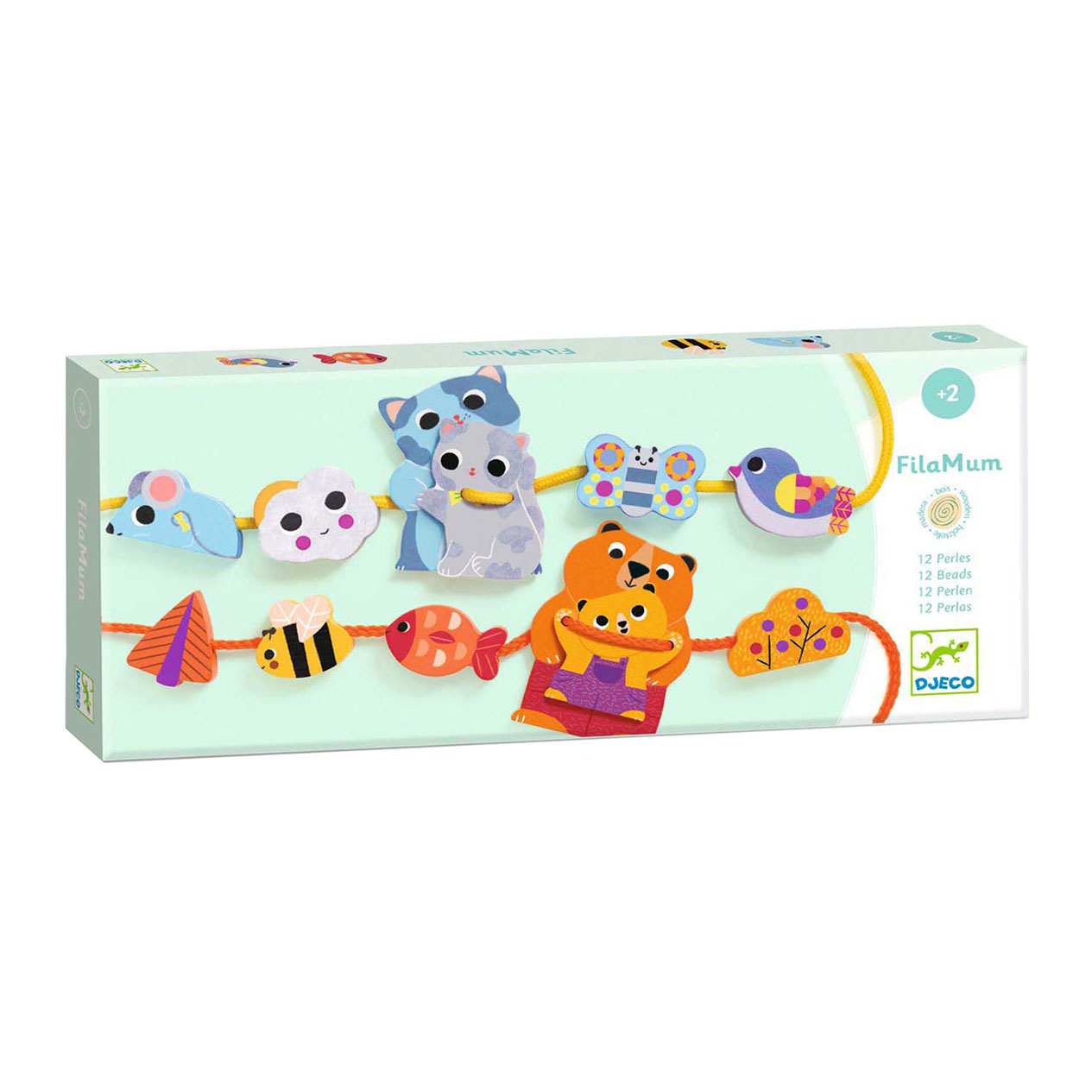 Djeco Houten Rijgkralen - Incl 2 Koordjes