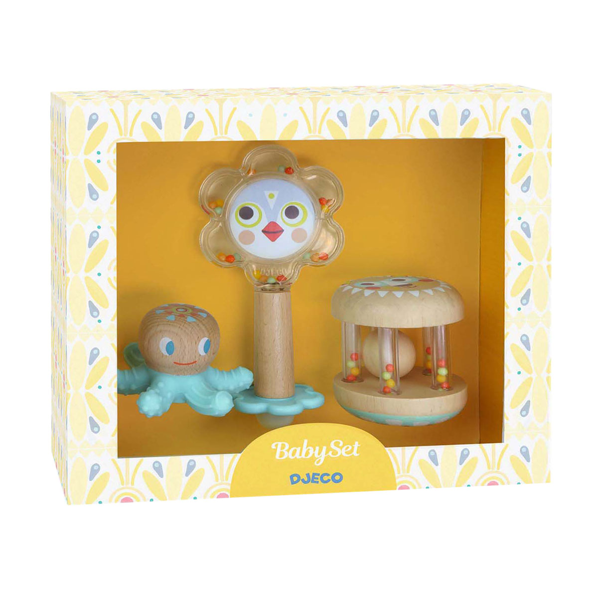 Djeco Baby Cadeausetje met Bijting en 2 Rammelaars