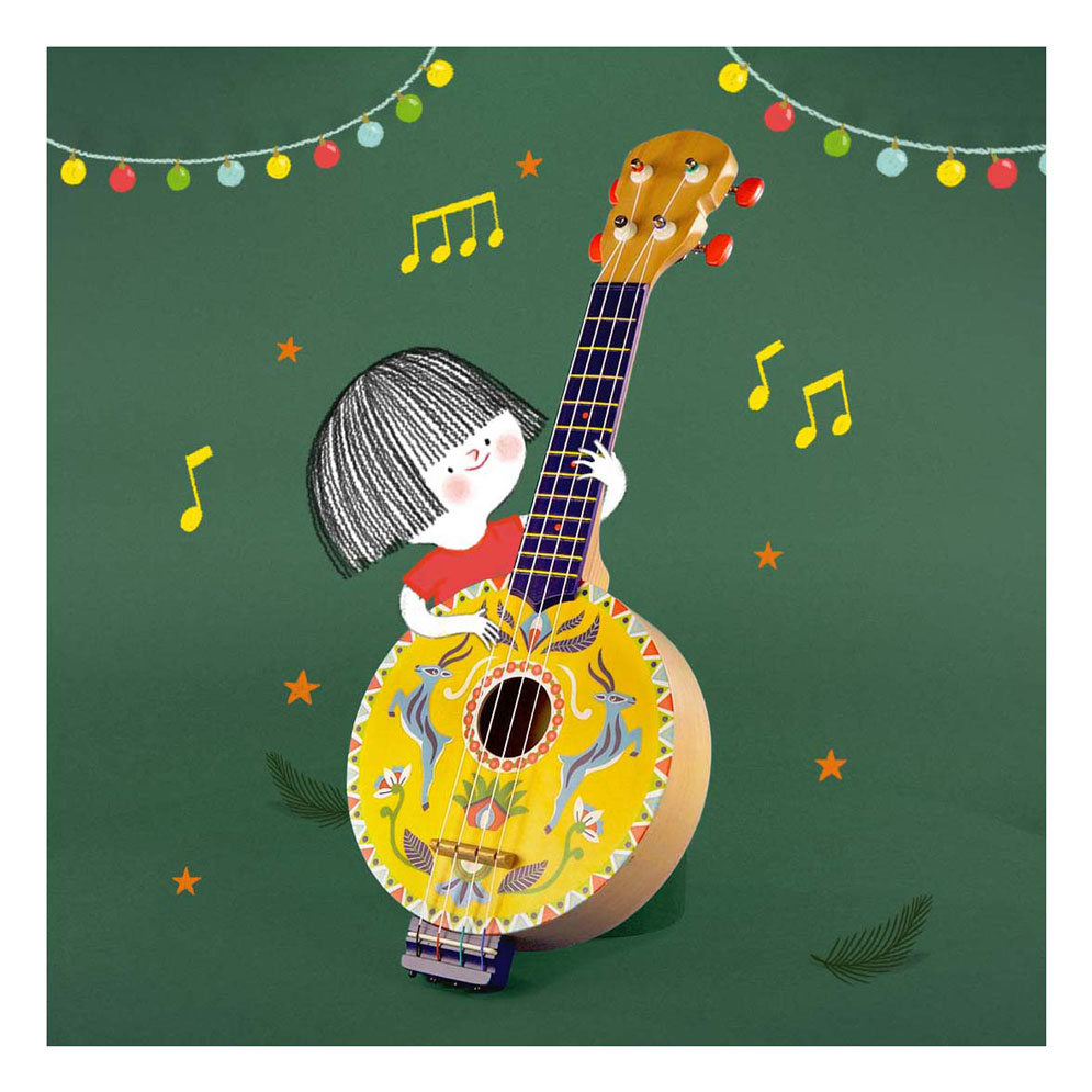 Djeco Houten Gele 4-snarige Banjo