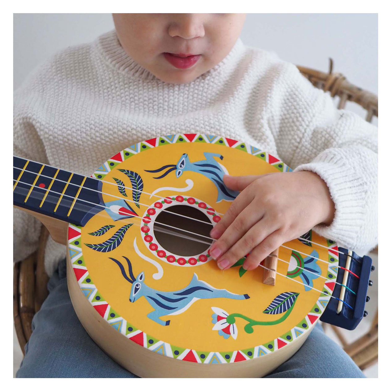 Djeco Houten Gele 4-snarige Banjo