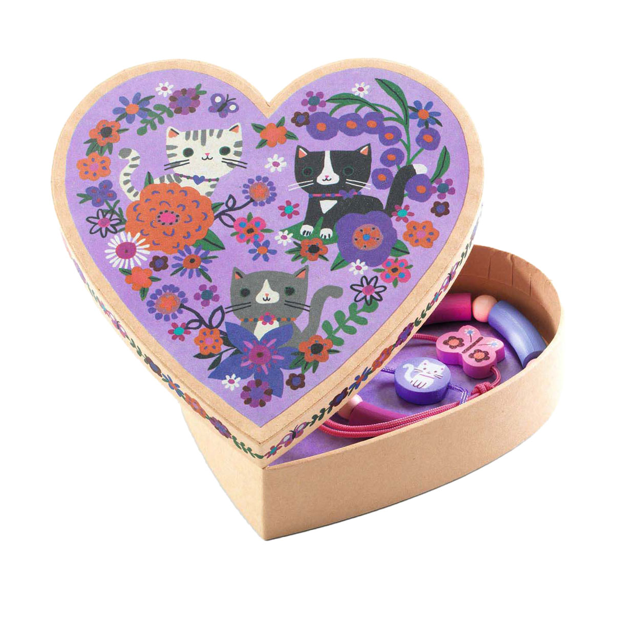 Coffret Chatons en forme de cœur Djeco avec 3 bracelets