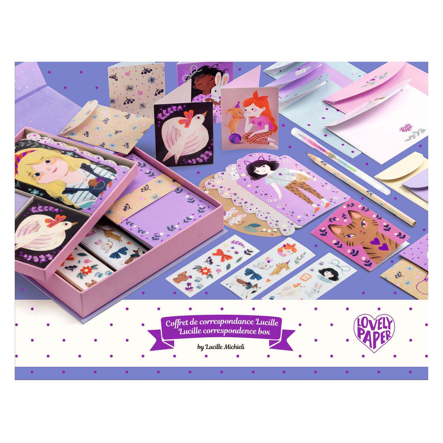 Coffret de papeterie Djeco Lucille