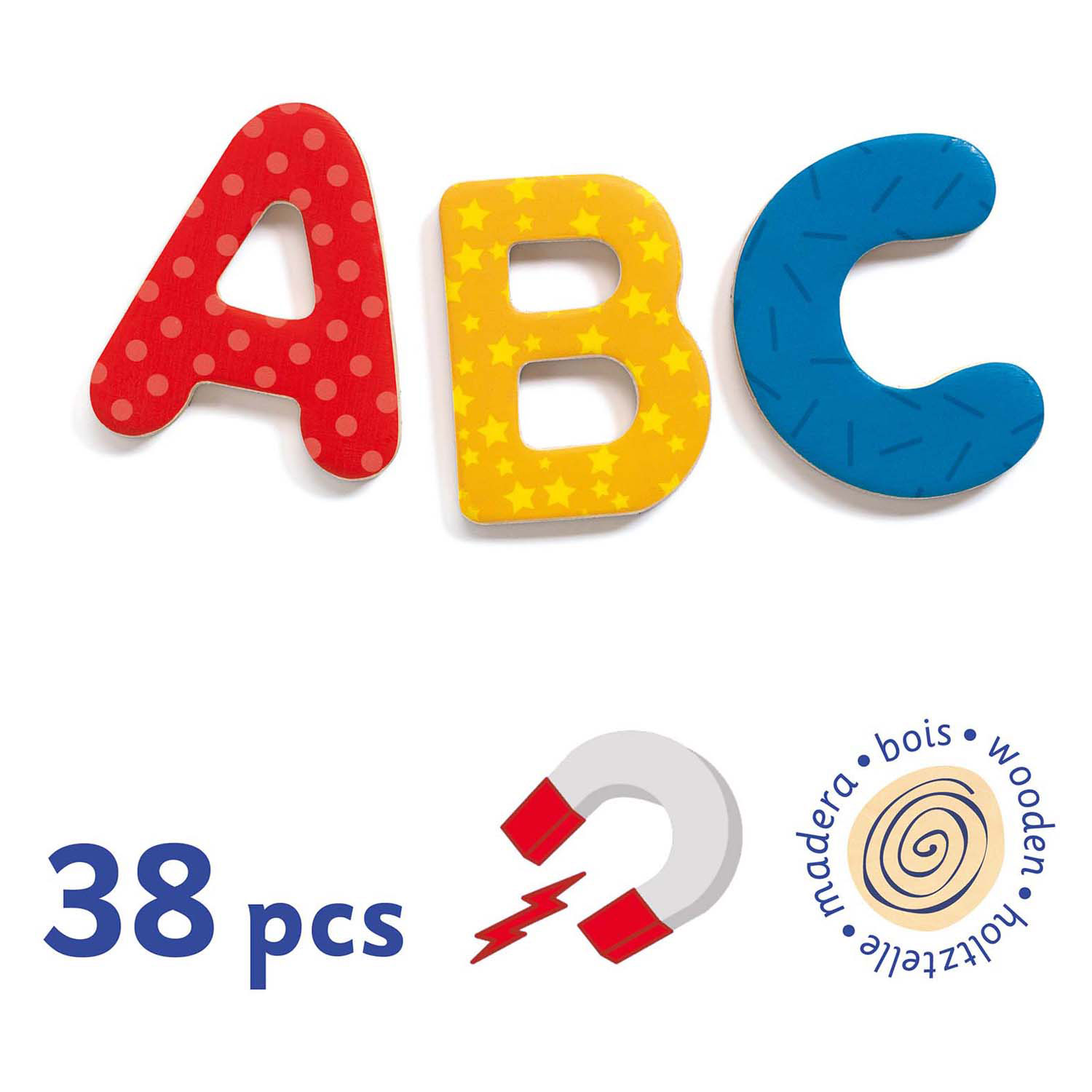 Djeco Magnetische Houten Letters - 38dlg.