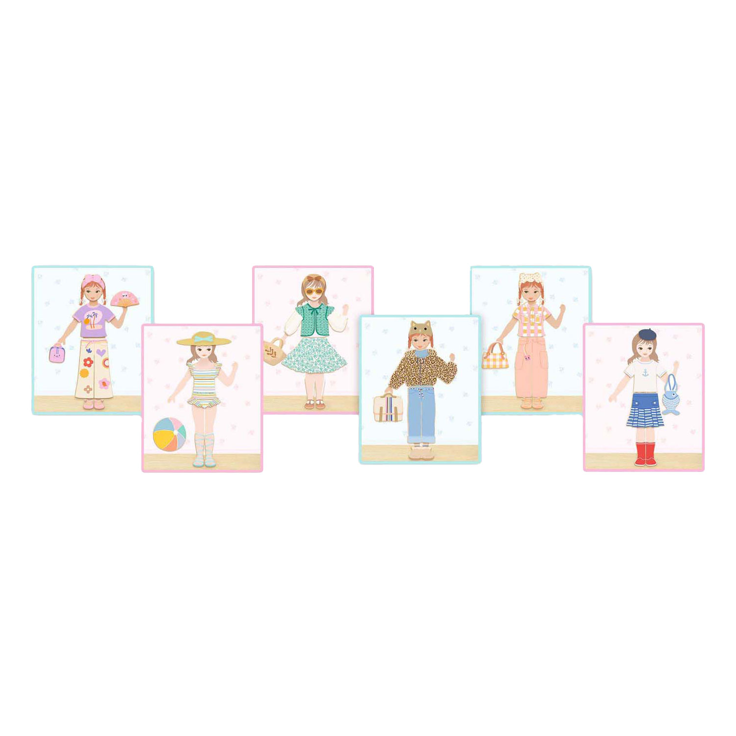 Djeco Houten Magneten Mix en Match - Outfits