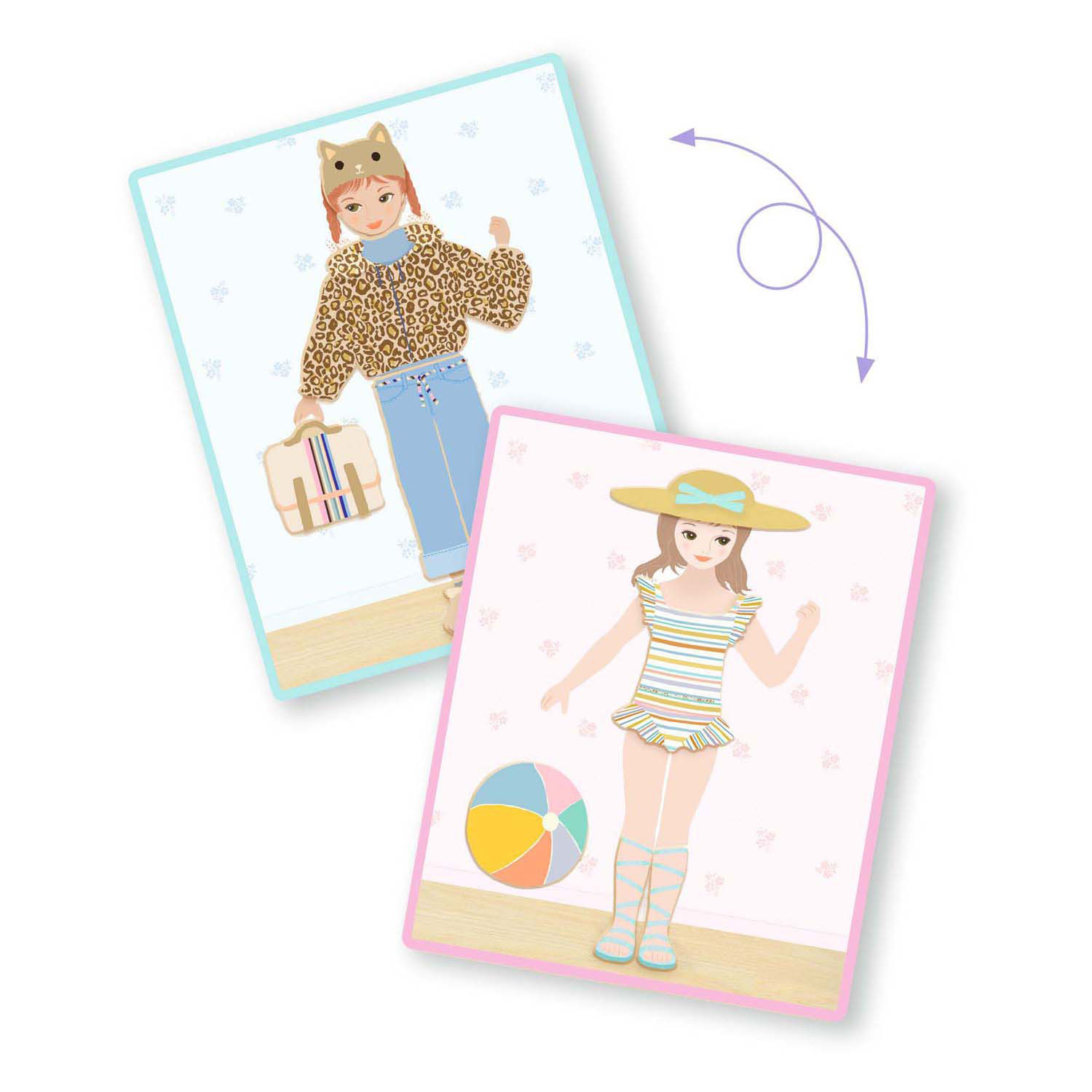 Djeco Houten Magneten Mix en Match - Outfits