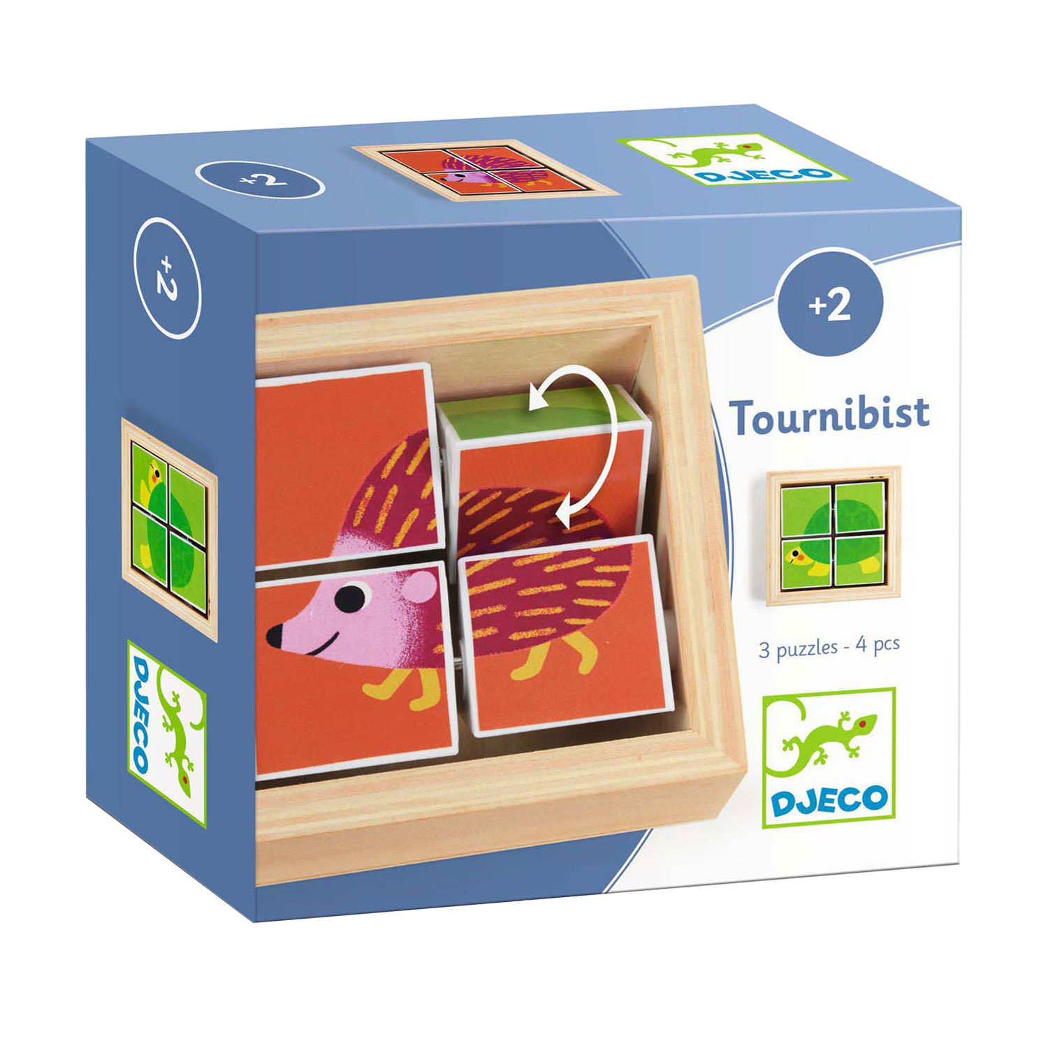 Djeco Houten Draaipuzzel - 4dlg.