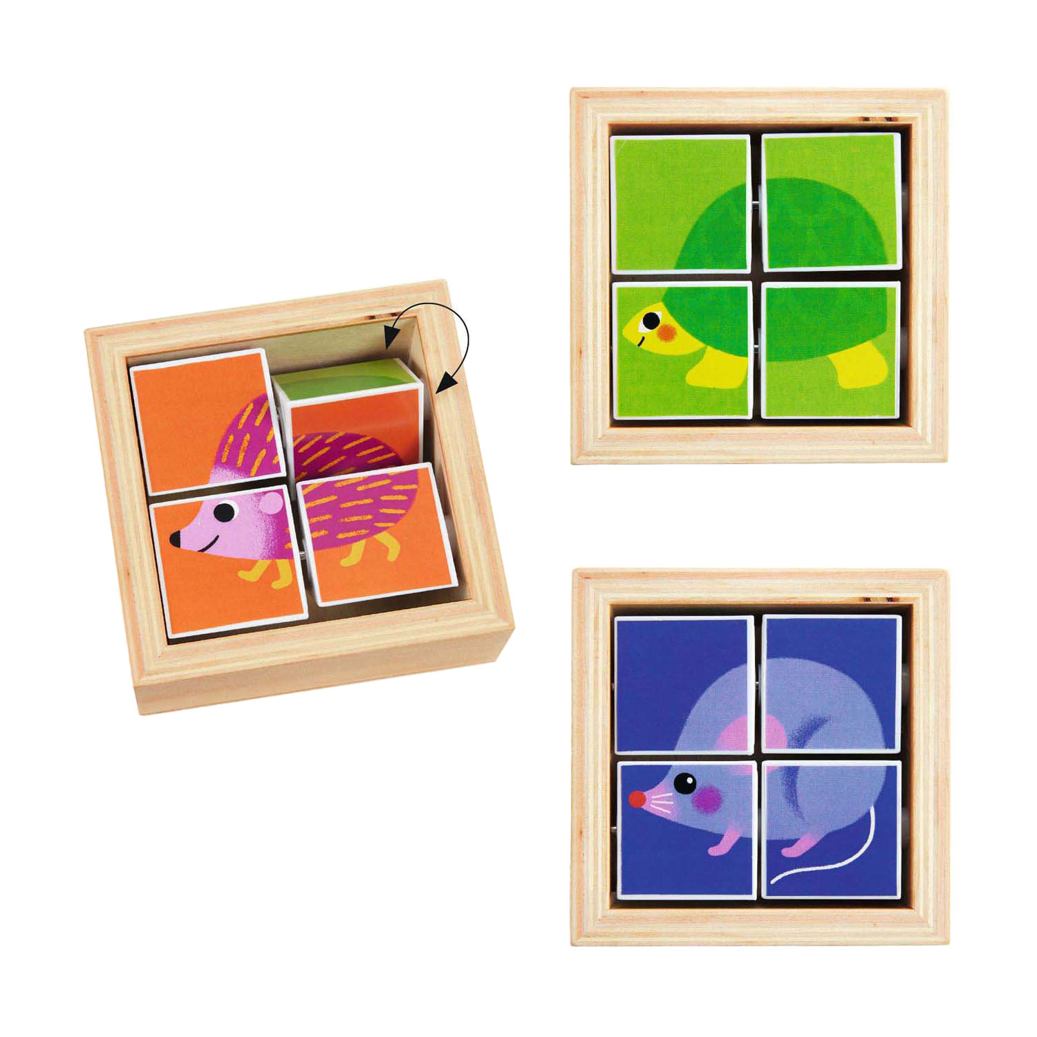 Djeco Houten Draaipuzzel - 4dlg.