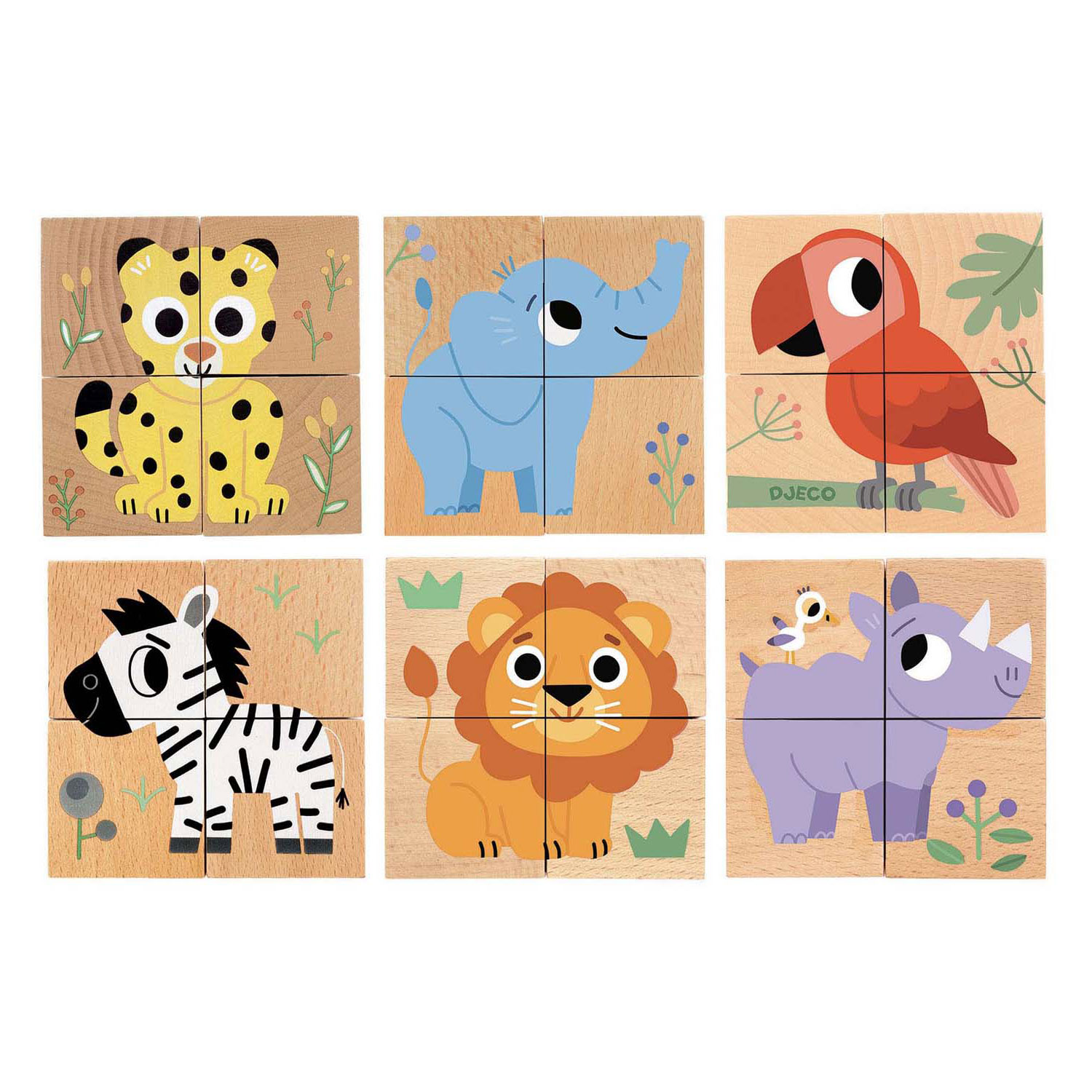 Puzzles en bois Djeco - 4 pièces.