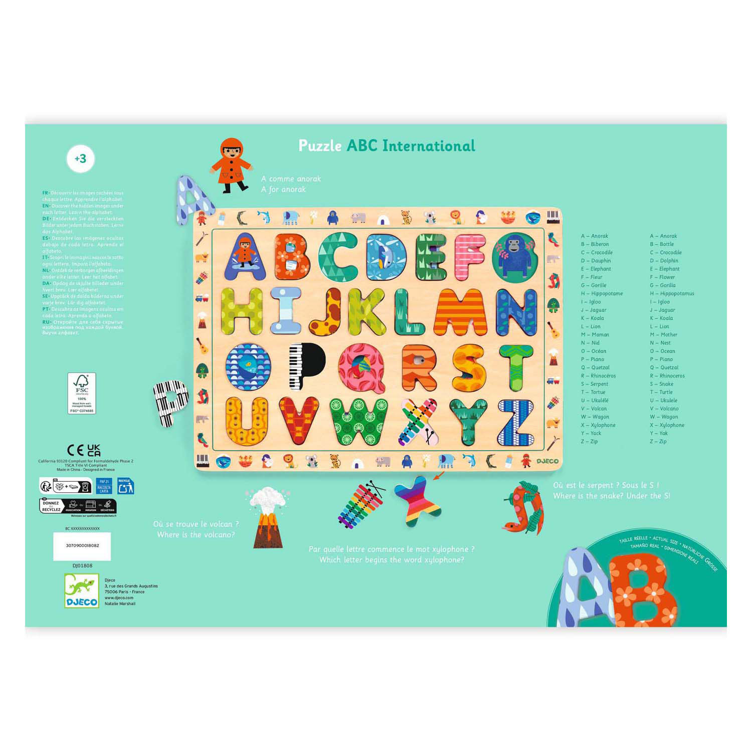 Djeco Houten Puzzel - Het Alfabet