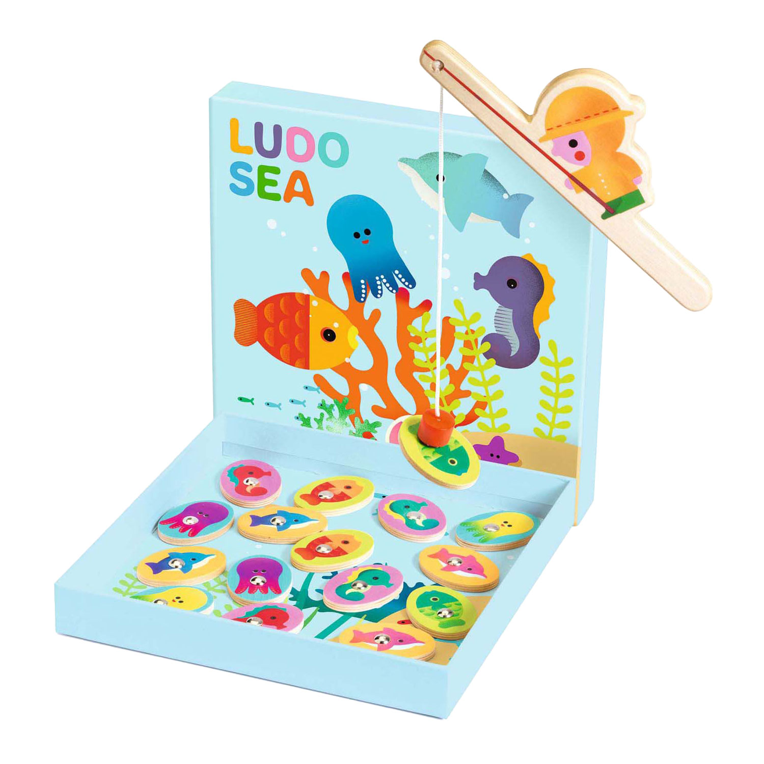 Djeco Houten 4-in-1 Spellen - Ludo Zee