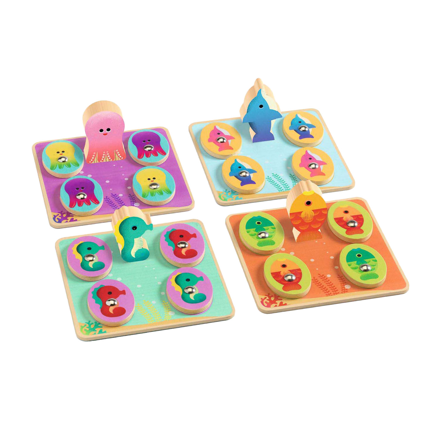 Djeco Houten 4-in-1 Spellen - Ludo Zee