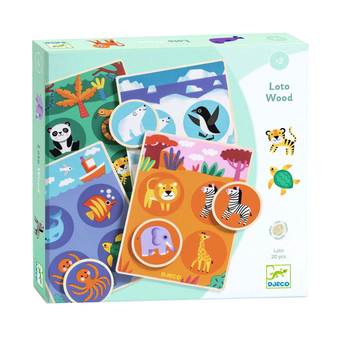 Djeco Houten Lotto Spel Dieren uit de Wereld