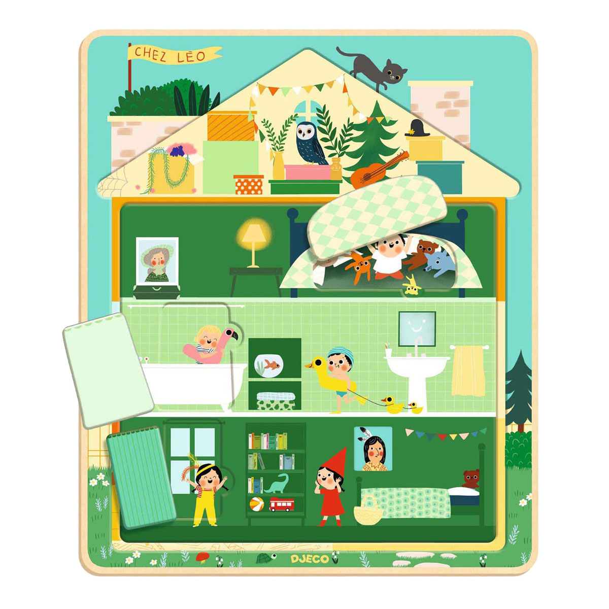 Djeco Houten Lagenpuzzel - 12dlg. Djeco Houten Lagenpuzzel - 12dlg.