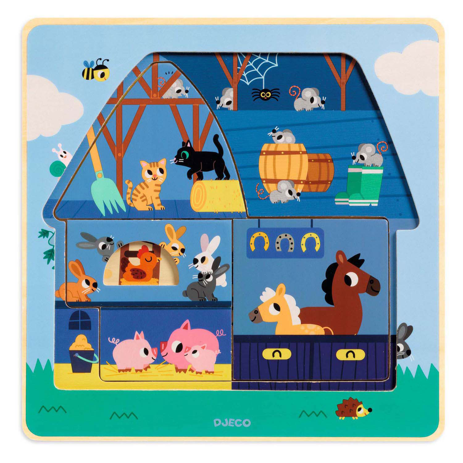 Djeco Houten Lagenpuzzel - 12dlg.