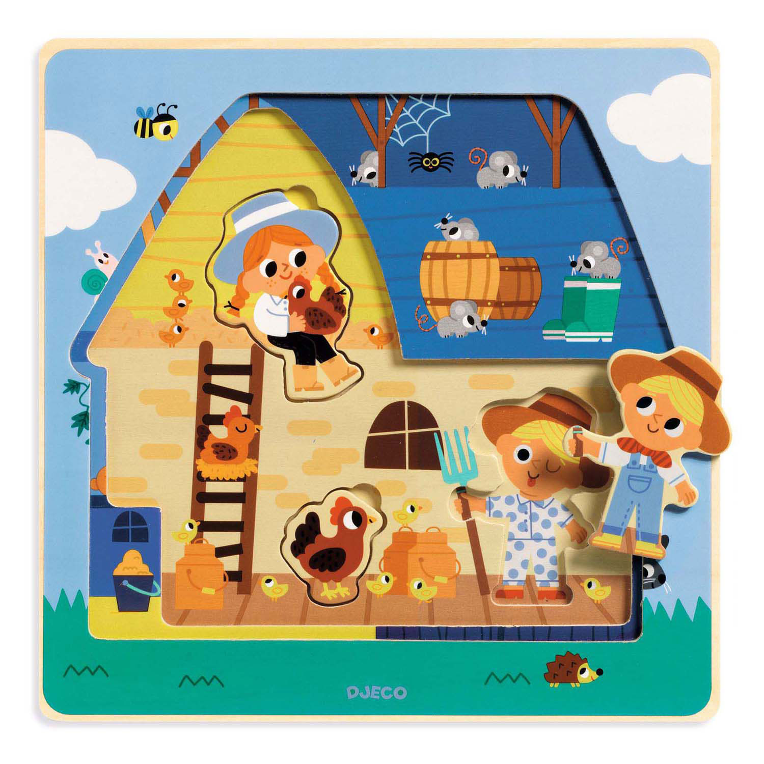 Djeco Houten Lagenpuzzel - 12dlg.