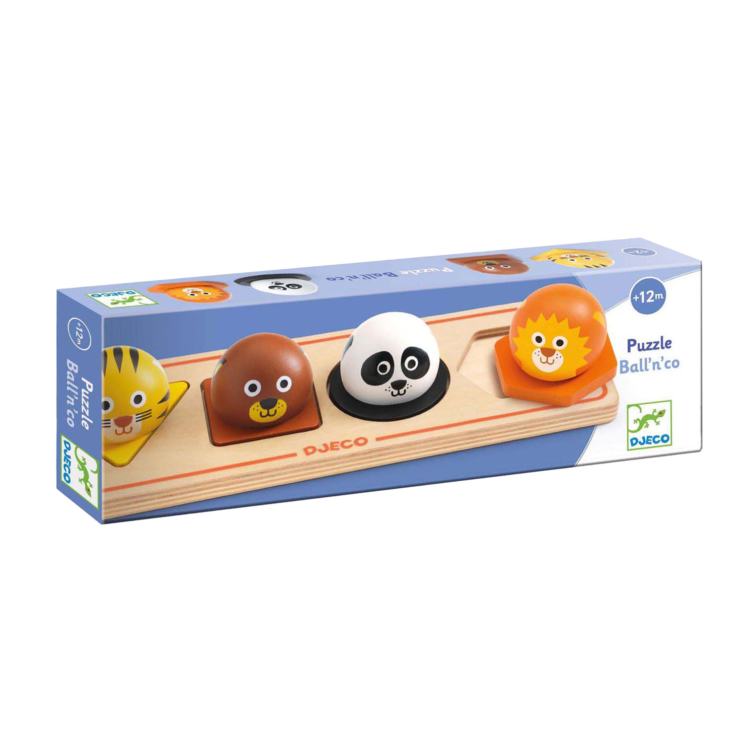 Djeco Houten Puzzel Wilde Dieren - 4dlg.