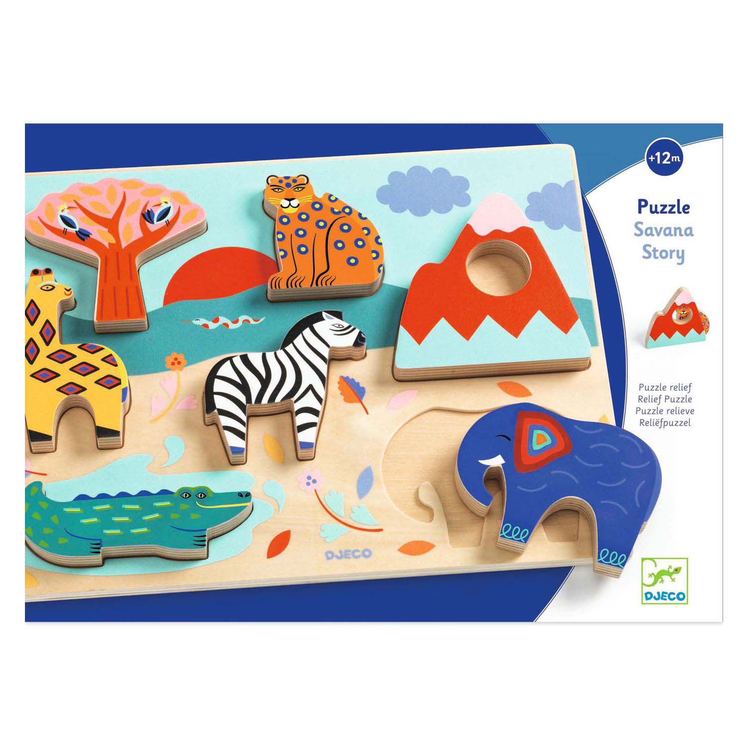 Djeco Houten Puzzel Savanne - 7dlg.