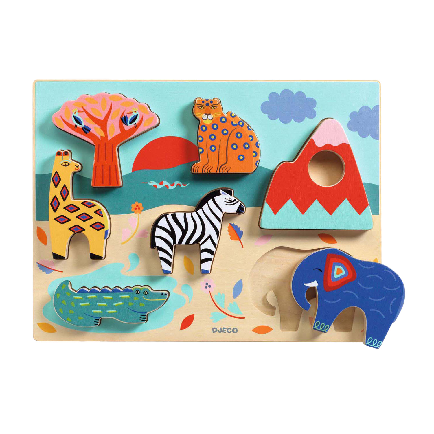 Djeco Houten Puzzel Savanne - 7dlg.