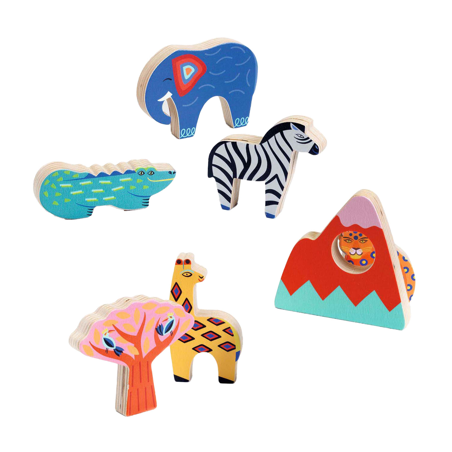 Djeco Houten Puzzel Savanne - 7dlg.