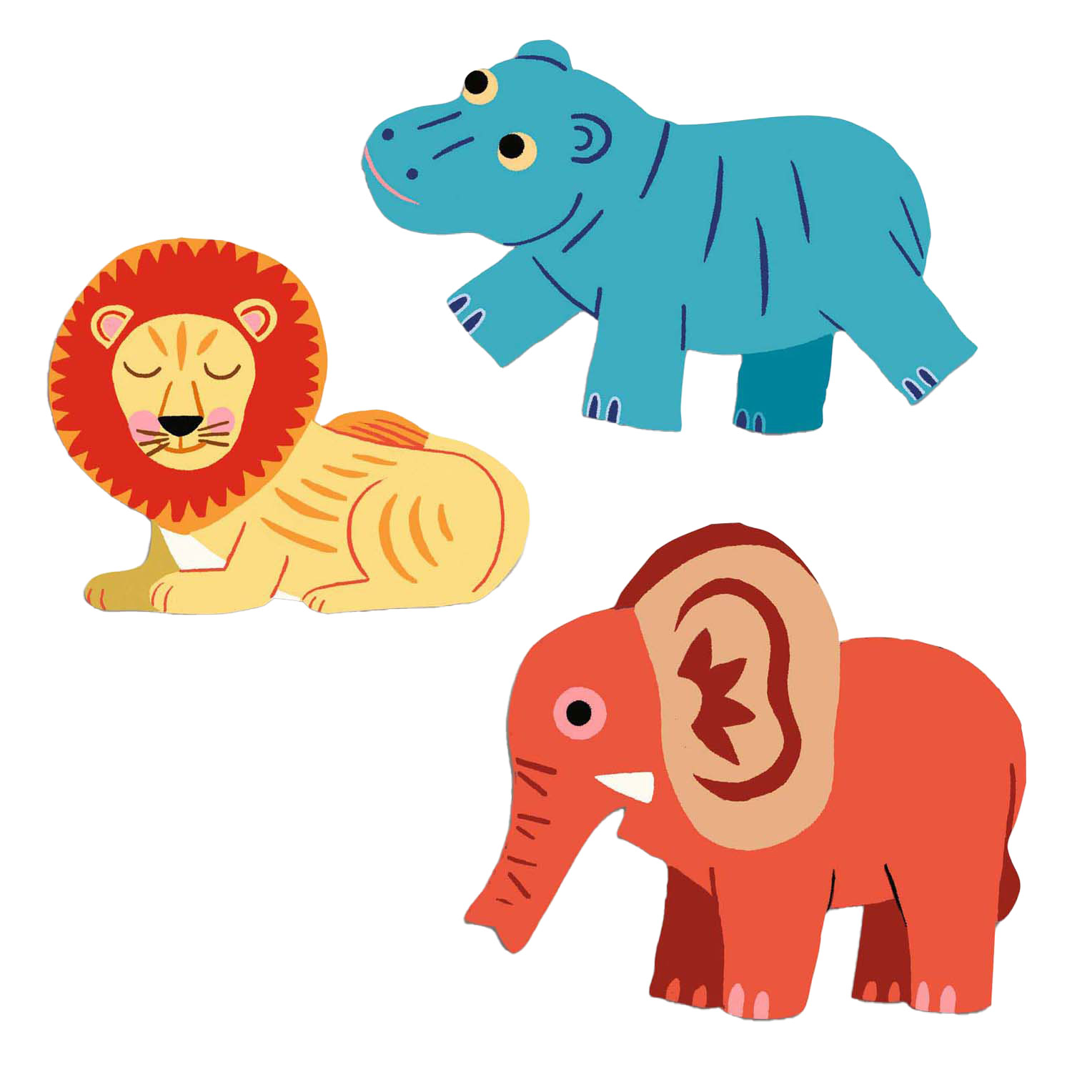 Grands stickers Djeco - Animaux du Safari