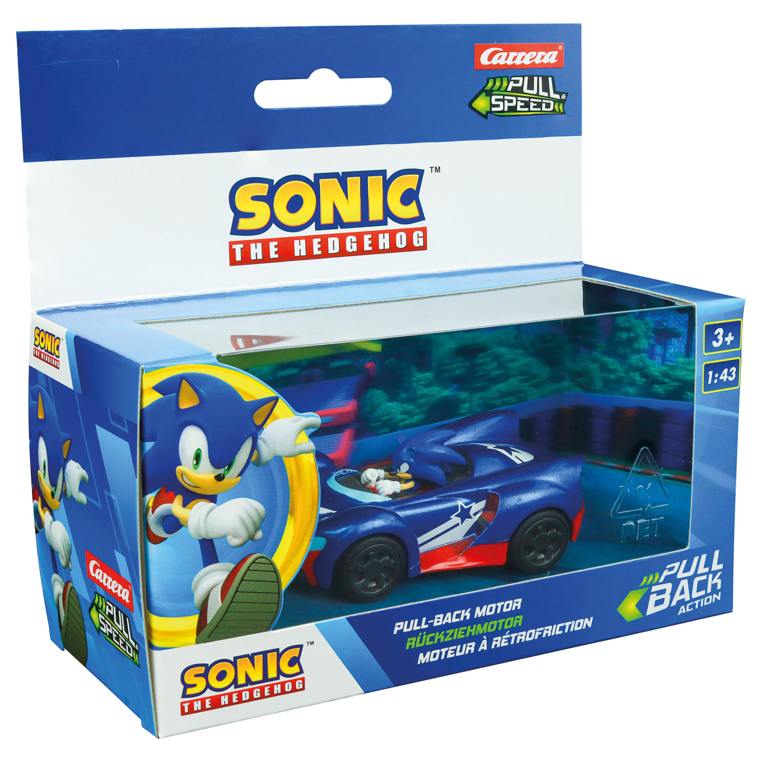 Pull back Car Team Sonic Racing - Bleu