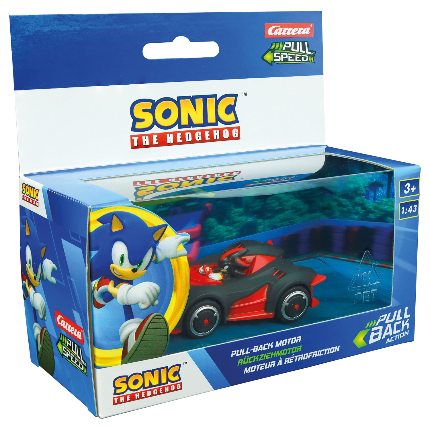 Pull Back Auto Team Sonic Racing - Zwart