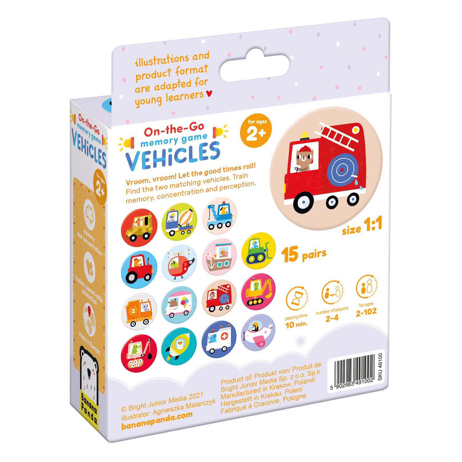 Banana Panda - On-the-Go Memory Spel Voertuigen - 30dlg.