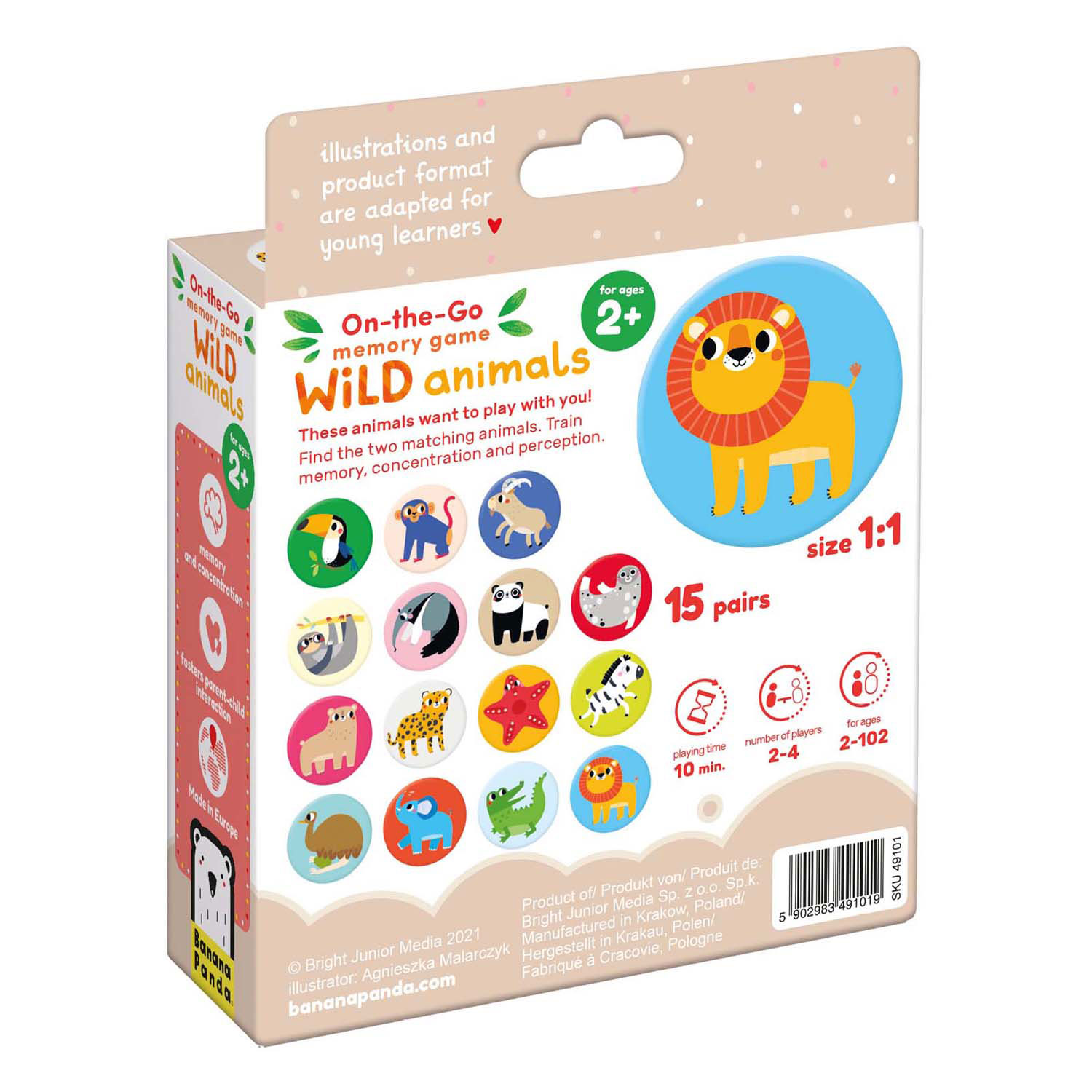 Banana Panda - On-the-Go Memory Spel Wilde Dieren - 30dlg.