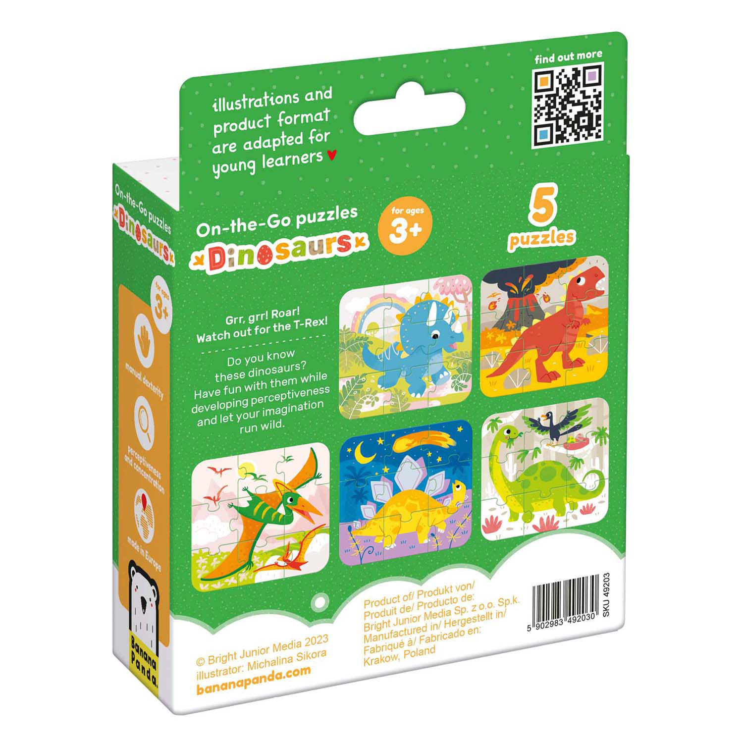Banana Panda - On-the-Go Puzzel Dinosaurus - 16st.