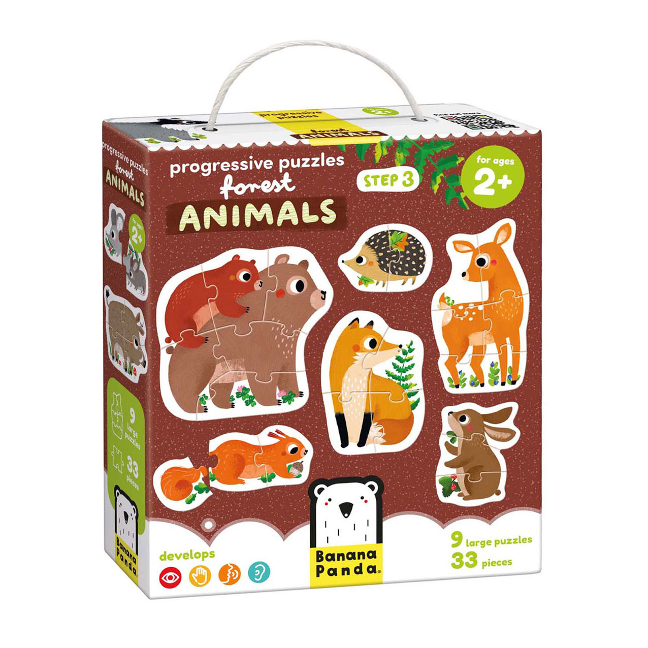 Banana Panda - Oplopende Puzzels Bosdieren - 33st.