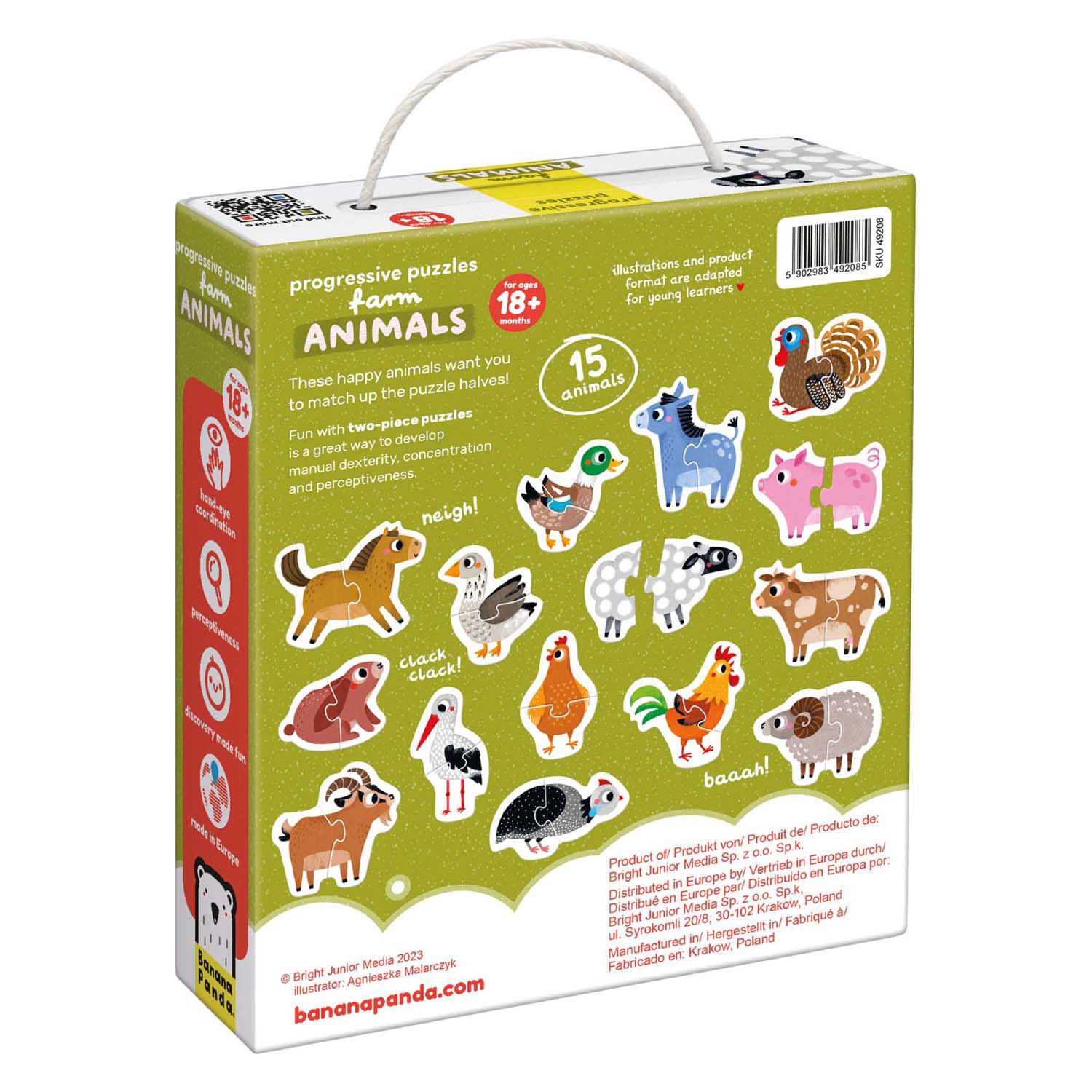 Banana Panda - Oplopende Puzzels Boerderijdieren - 33st.