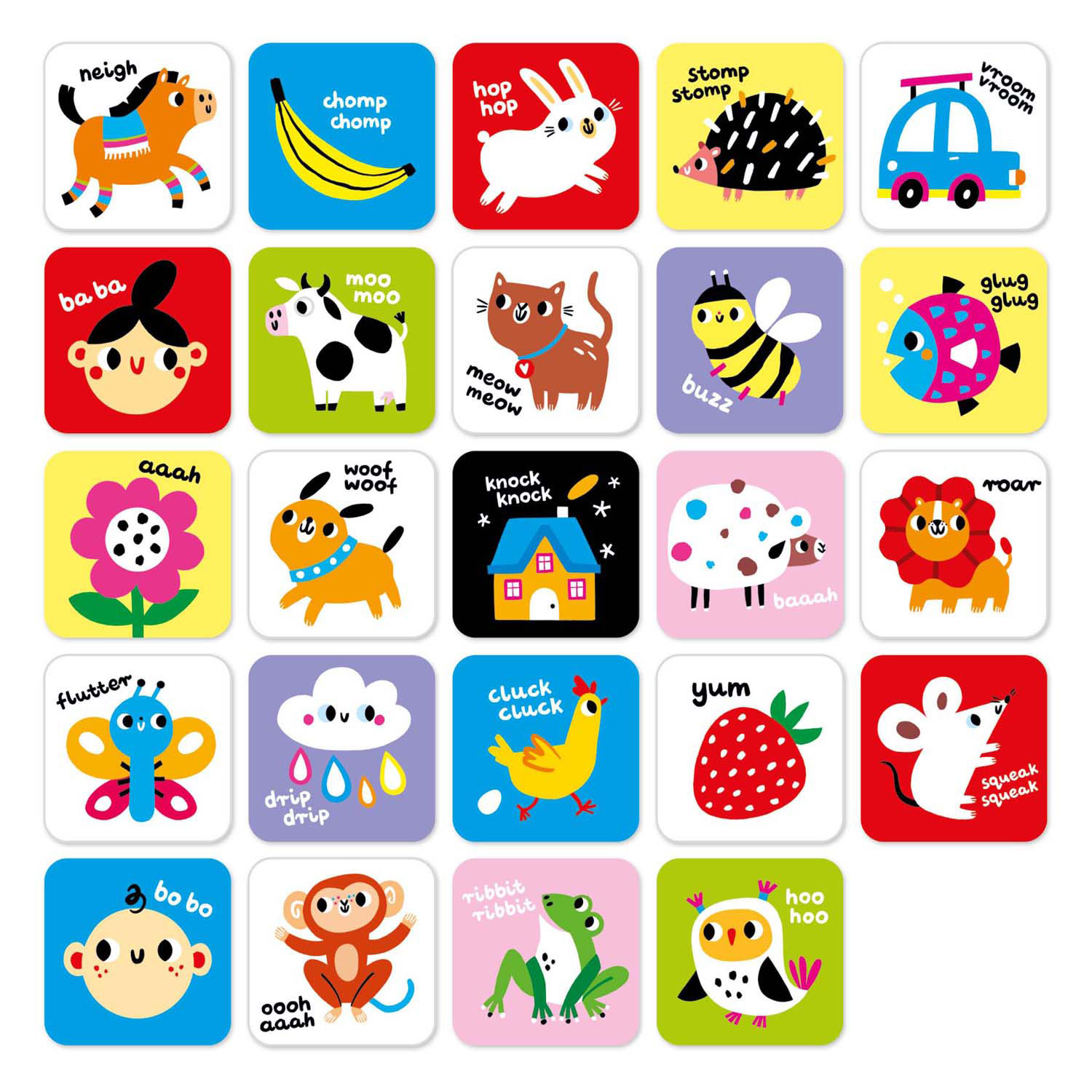 Banana Panda - Cartes bébé à contraste élevé 6 mois et plus / 9 mois et plus - Lot de 24