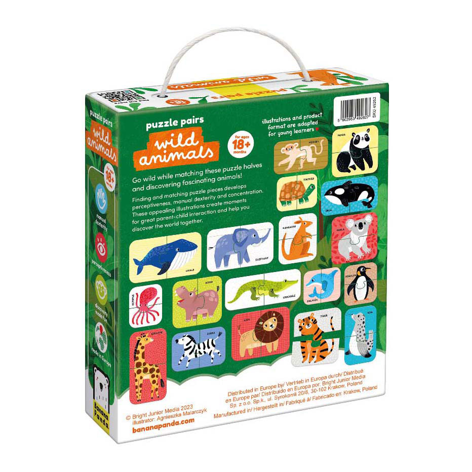 Banana Panda - Puzzelparen Wilde Dieren - 18dlg.