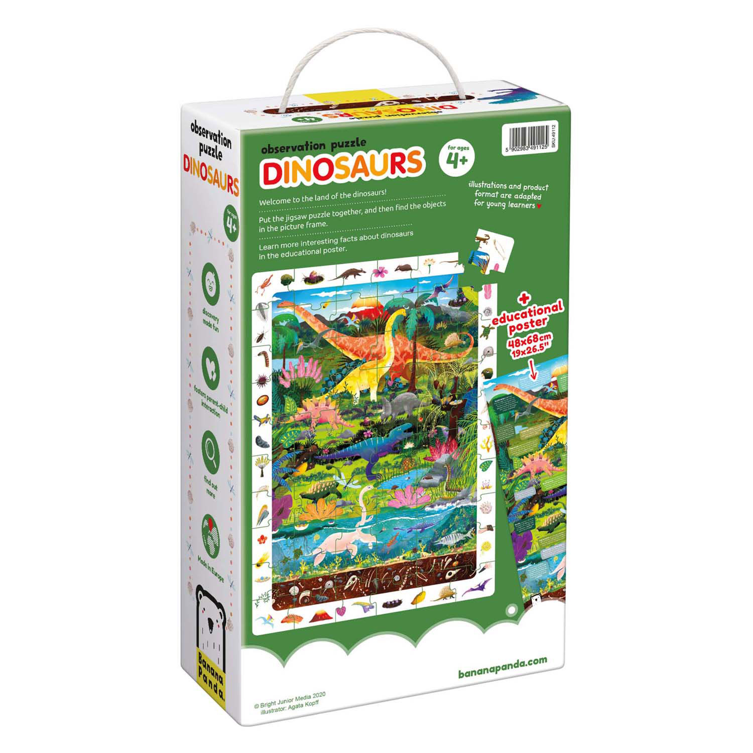 Banana Panda - Zoek en Kijk Puzzel Dinosaurussen - 60st.
