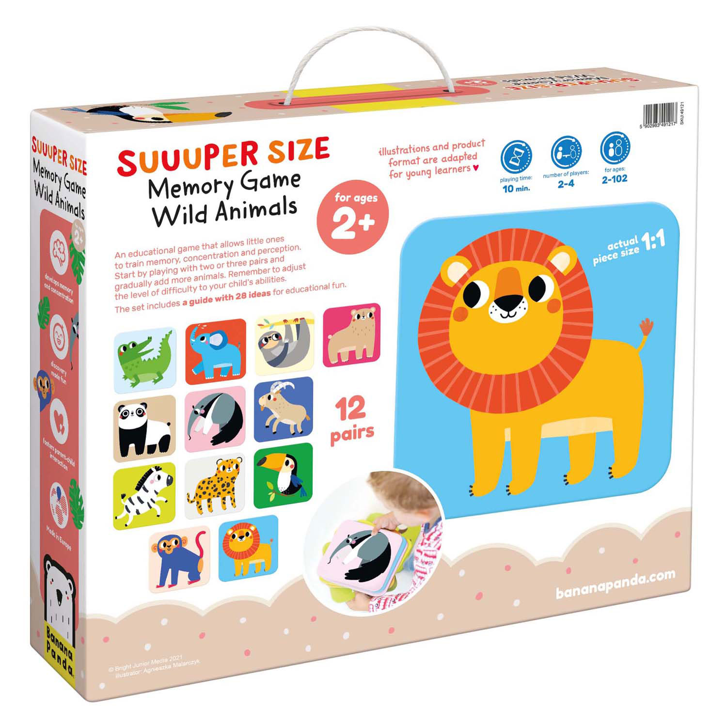 Banana Panda - Großes Memospiel Wildtiere, 24tlg.