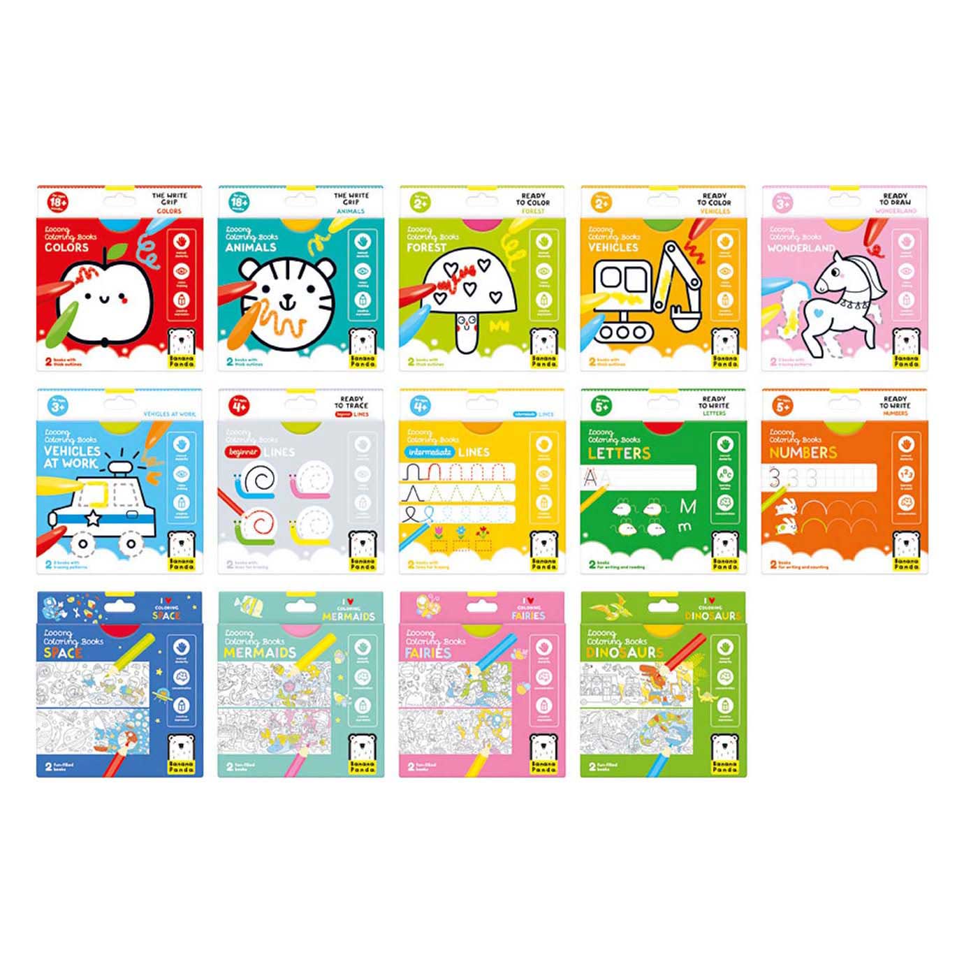 Banana Panda - Kleurboeken Assortiment, 56st.
