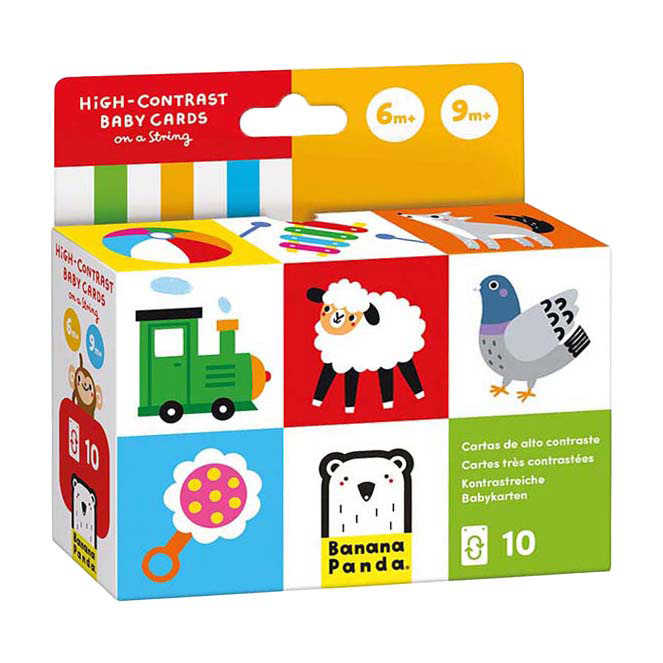 Banana Panda – Kontrastreiche Babykarten – 6–9 Monate