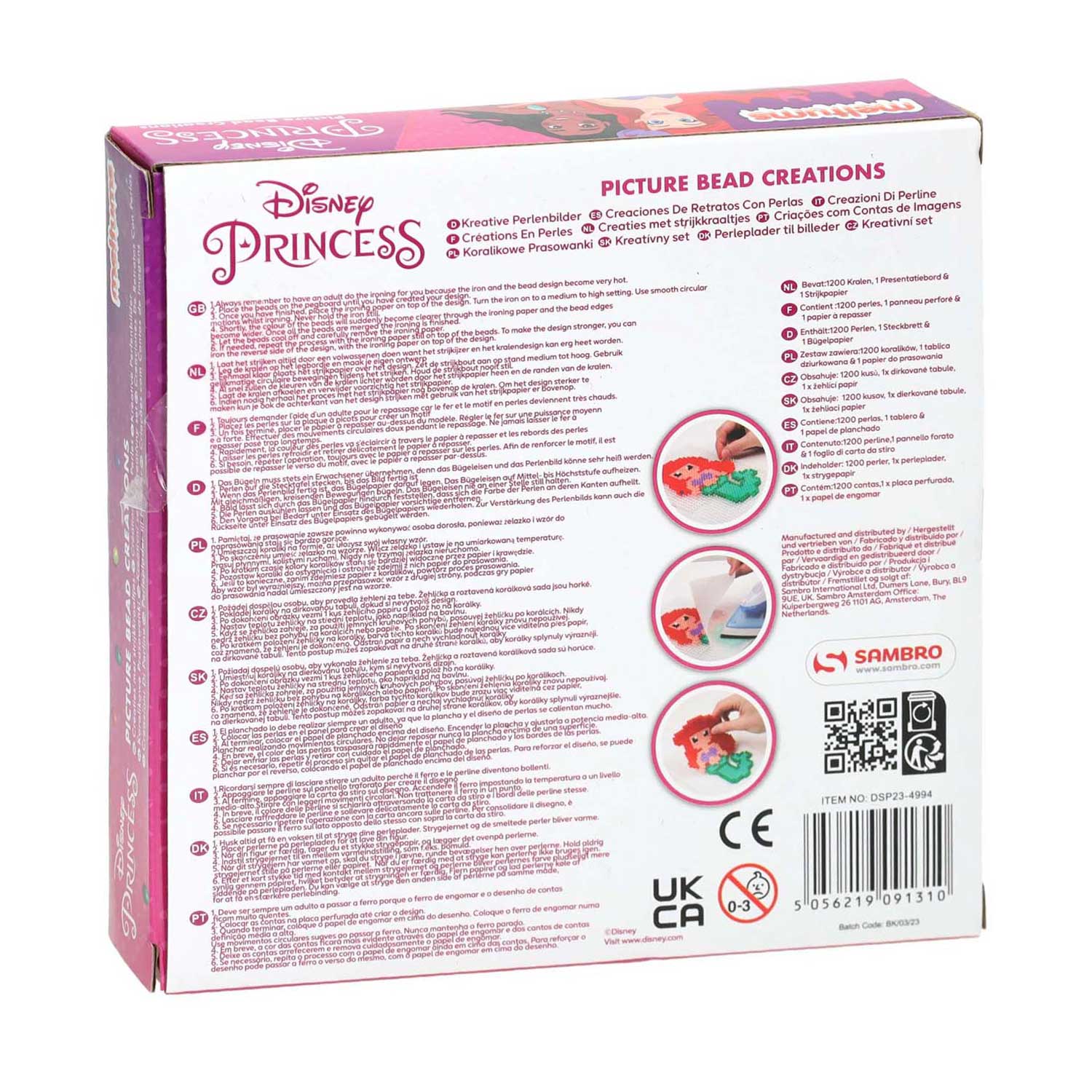 Ensemble de perles thermocollantes Princesse Disney , 1200 pièces.