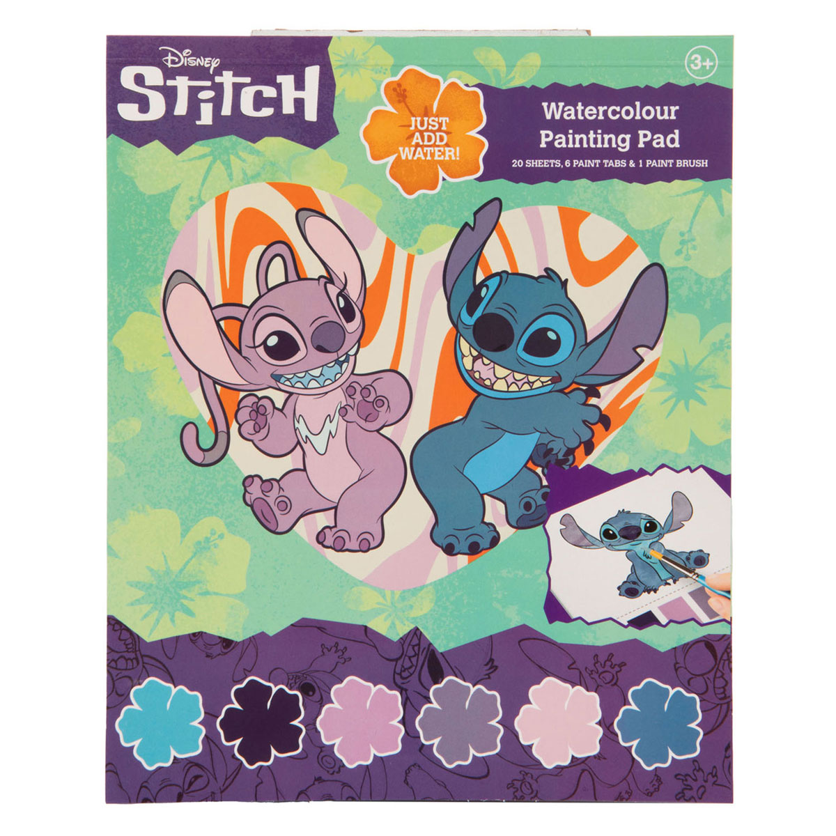 Disney - Stitch - Waterverf blok - met kwast - kleurboek