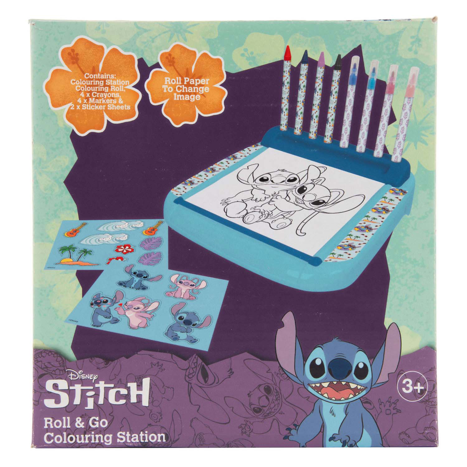 Stitch Tekenbord met Rol Kleurset, 12dlg.