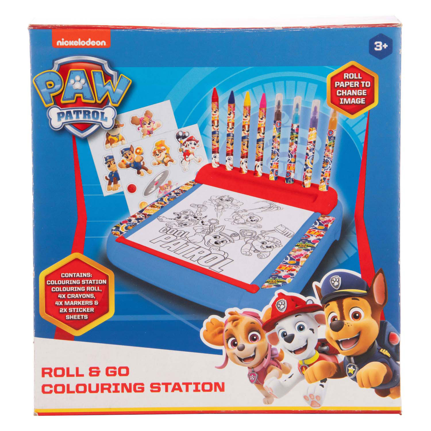 PAW Patrol Tekenbord met Rol Kleurset, 12dlg.