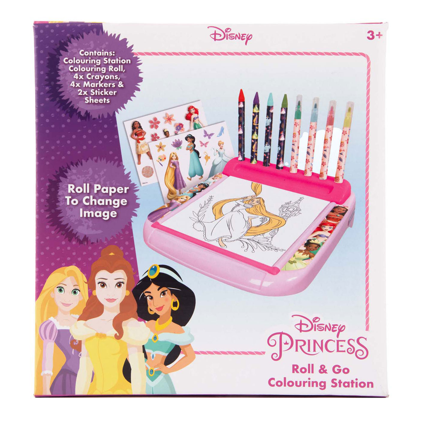 Disney Prinses Tekenbord met Rol Kleurset, 12dlg.