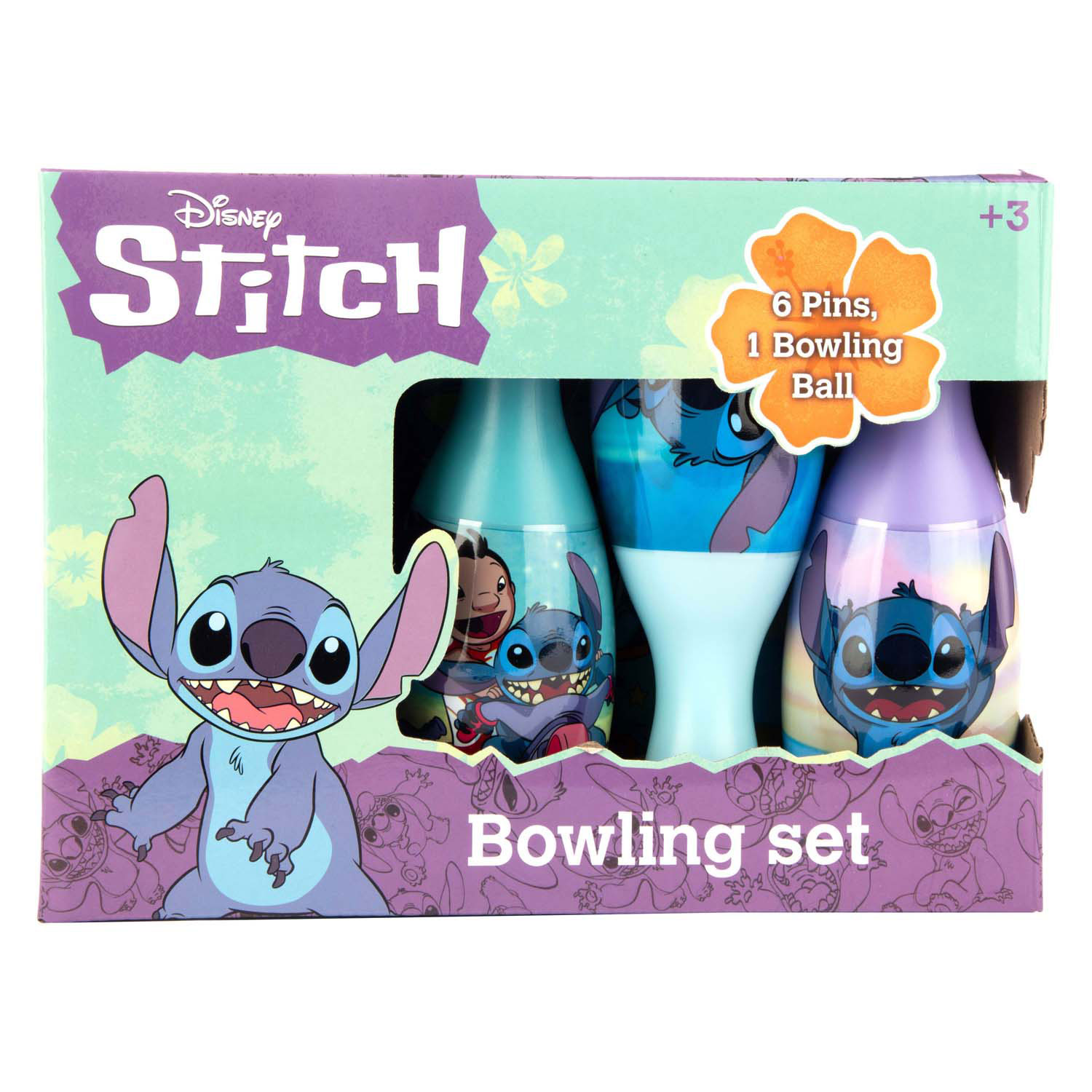 Stitch Bowling-Set, 7-teilig.