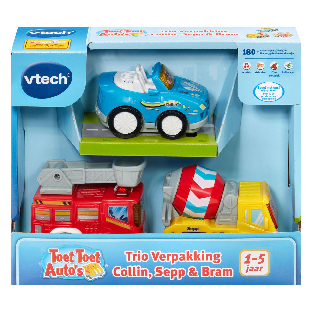 VTech Toet Toet Auto's Trio Pack - Collin, Sepp et Bram